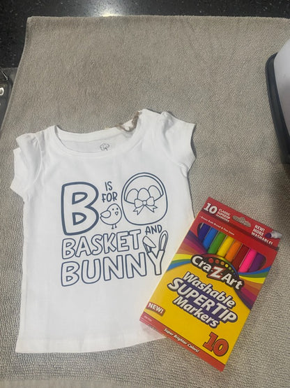 Easter colouring in T-shirts